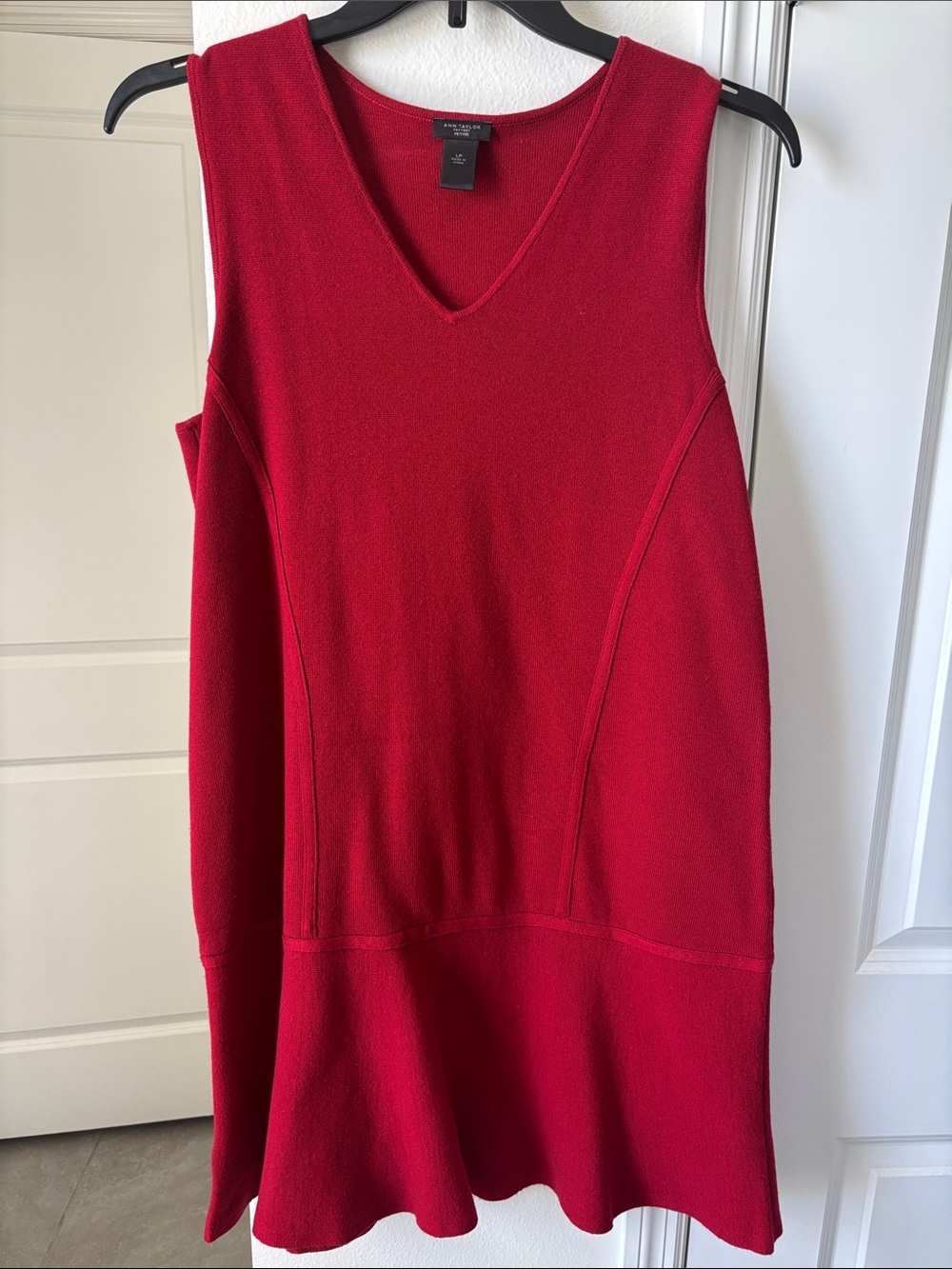 Ann Taylor Factory Sleeveless V-Neck Red Midi Dress